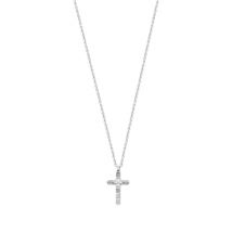 Over & Over Silver Mens Detailed Cross Necklace - Silver