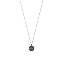 Over & Over Silver Mens Round Compass Necklace - Silver