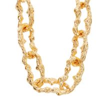 August Woods Gold Textured Statement Chain Necklace - Gold