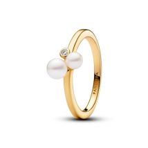Pandora Duo Treated Freshwater Cultured Pearls Gold Ring - 54 Pandora Ring