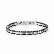 Nomination Strong Silver + Black Stainless Steel Bracelet