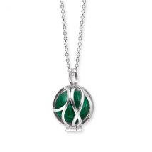 Angel Whisperer Silver Powerful Stone With Malachite Sphere Pendant Necklace - Silver