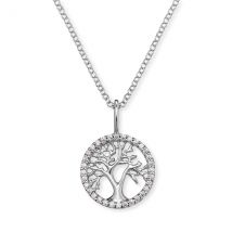 Angel Whisperer Silver Tree of Life Pendant Necklace - Silver