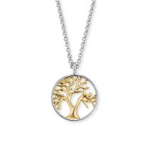 Angel Whisperer Two Toned Tree of Life Pendant Necklace - Two Toned