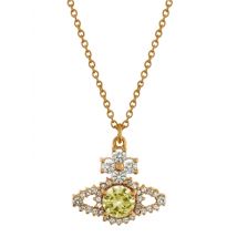Vivienne Westwood Gold Yellow Crystal Valentina Orb Necklace - 44cm