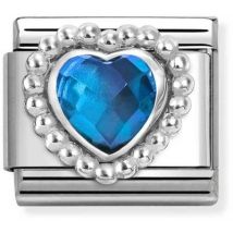 Nomination Blue Heart Dots Charm