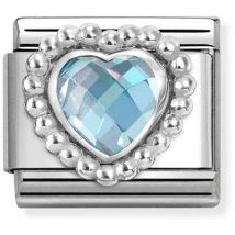 Nomination Light Blue Heart Dots Charm