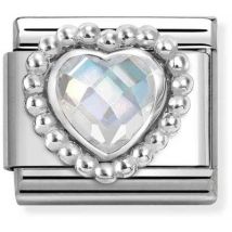 Nomination White Heart Dots Charm