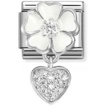 Nomination White Flower With Heart Charm