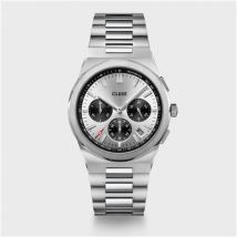 CLUSE Silver Vigoureux Black Chrono Watch - Silver