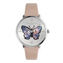 Olivia Burton Signature Butterfly Pink Leather Watch