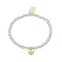 August Woods Gold Blue Bead Heart Bracelet - Gold