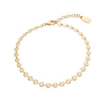 Over & Over Gold Stainless Steel Sunburst Anklet - Gold