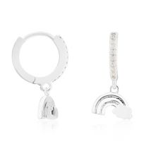August Woods Silver Crystal Rainbow Hoop Earrings - Silver