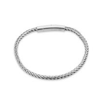 Over & Over Silver Stainless Steel Foxtail Chain Mens Bracelet - Silver