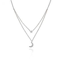 Seek + Find Shine Interstellar Silver Layered Necklace - Silver