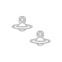 Vivienne Westwood Sterling Silver Trudy Cut Out Orb Crystal Studs - Silver