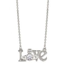 Vivienne Westwood Sterling Silver Crystal Erica Love Necklace - 44cm