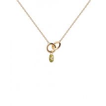 PDPAOLA Gold and Green Lily Necklace - Gold