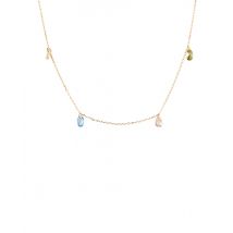 PDPAOLA Gold Bloom Crystal Drop Necklace - Gold