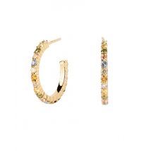 PDPAOLA Gold Rainbow Crystal Hoops - Gold