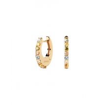 PDPAOLA Gold Vivi Coloured Crystal Hoops - Gold