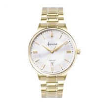 Accurist Men's Classic Silver Dial Gold Watch - Gold