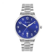 Accurist Men's Classic Windsor Blue Dial Silver Watch - Silver