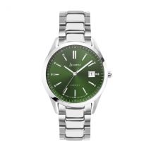 Accurist Unisex Everyday Green Dial Silver Watch - Silver