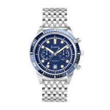 Accurist Men's Dive Chronograph Windermere Blue Dial Watch - Silver