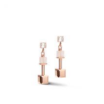 Coeur De Lion Rose Gold Avent Cube Drop Earrings - Rose Gold