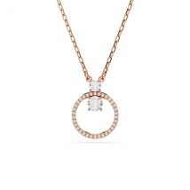 Swarovski Constella Rose-Gold Round Crystal Circular Pendant Necklace