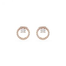 Swarovski Constella Rose-Gold Round Crystal Stud Earrings
