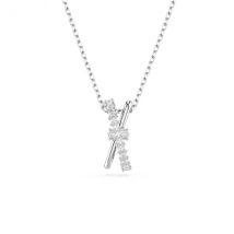 Swarovski Hyperbola Rhodium Plated Mixed Cuts Crystal Twist Pendant Necklace