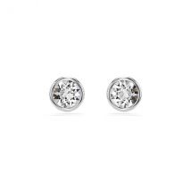Swarovski Imber Rhodium Plated Round Cut Crystal Stud Earrings