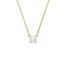 Swarovski Stilla Gold Tone Square Cut Crystal Necklace