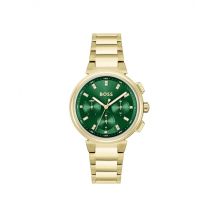 Boss One Gold Tone Green Watch