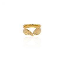 Seek + Find Grow Leaf Adjustable Gold Ring - Gold