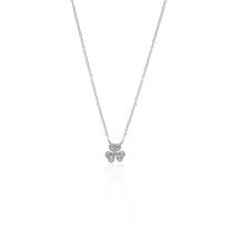 Seek + Find Silver Faith Hope Love Shamrock Necklace - Silver