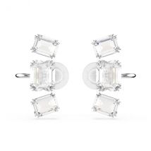 Swarovski Millenia Rhodium Plated Octagonal Cut Clip On Earrings