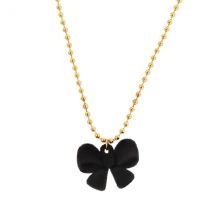 August Woods Gold and Black Velvet Bow Necklace