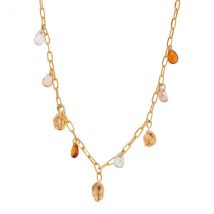 August Woods Gold Teardrop Charm Statement Necklace - Gold