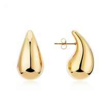 August Woods Gold Teardrop Puffed Stud Earrings - Gold