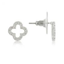 August Woods Silver Open Clover Stud Earrings - Silver