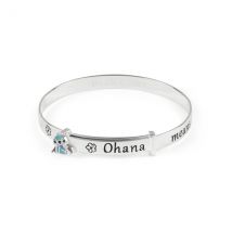 Disney Stitch Ohana Family Bangle - Silver