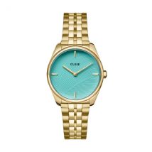 CLUSE Gold Feroce Petite Turquoise Leaf Watch - Gold