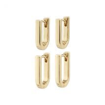 Pilgrim Gold Stay Gradual Link Hoop Earrings 2 in 1 Set - Gold