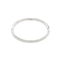 Pilgrim Silver Focus Pavé Recycled Bangle - Silver