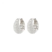 Pilgrim Silver Focus Pavé Recycled Earrings - Silver