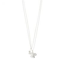 Pilgrim Silver Zhuri Flower Necklace 2 in 1 Set - Silver